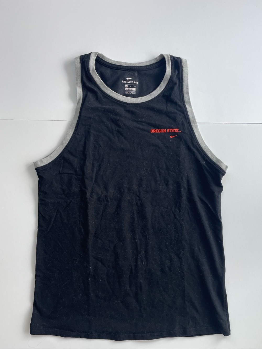 Nike Black Tank Top with Gray Trim and OSU Logo